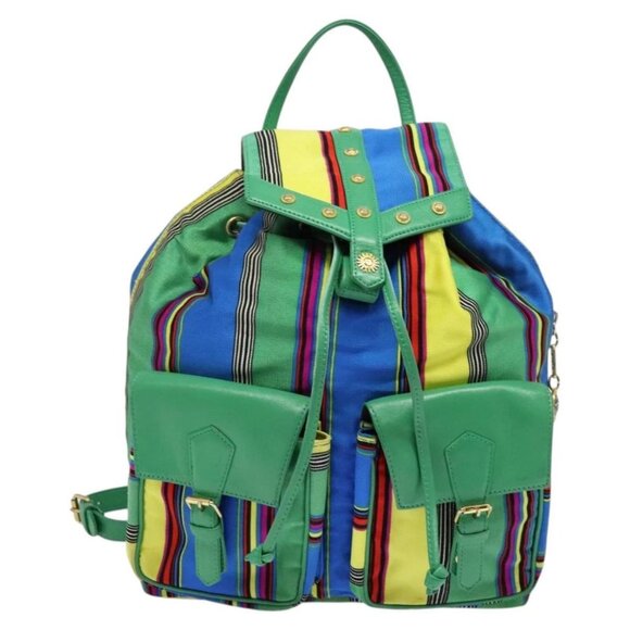 Gianni Versace Backpack Nylon Green Auth main image 8